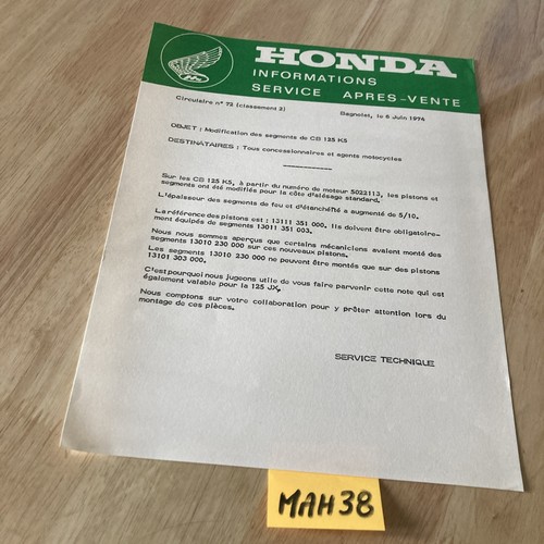 Honda moto 1974 - cb125, k5