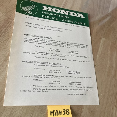 Honda moto 1972 cb125 note - cb125,